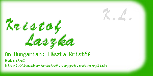 kristof laszka business card